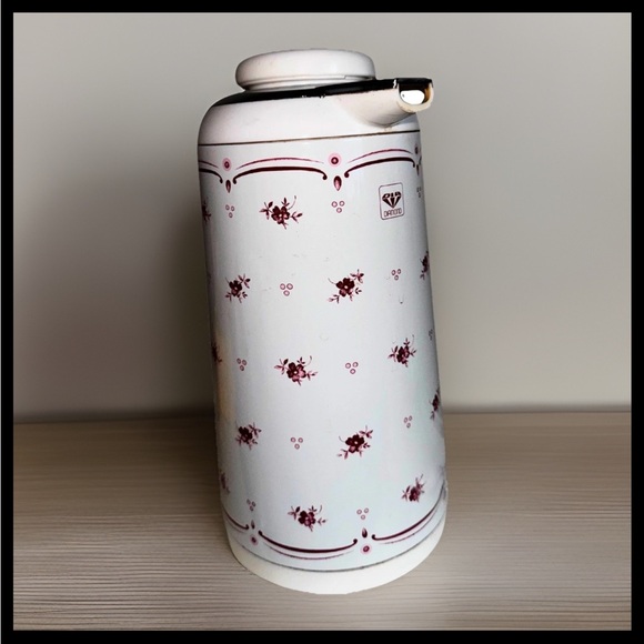 Vintage Diamond Japan Floral Thermos Carafe — Vacuum Insulated Coffee Server - Picture 3 of 10